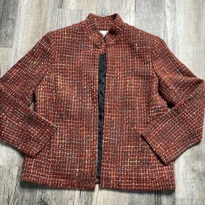 Alfred Dunner Women’s Brown, Pink, Orange Open Front Blazer, size unknown